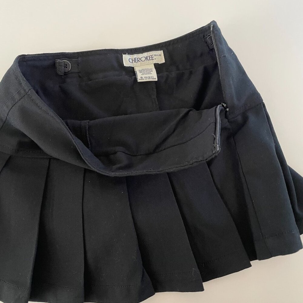 Girls Cherokee Skirt Skort Pleated Black Size S 6/6X
